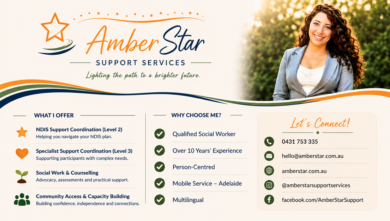 Amber Star Support Services flyer